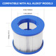 Water Filter Cartridge for Inflatable Hot Tub Spa - Blue - Lot of 12