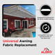 Retractable Awning Fabric Replacement - 16x10 Feet  - Grey and White Striped