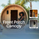 Liatris Rustic Cedar Barrel Sauna with Front Porch Canopy - 2-4 Person