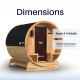 Liatris Rustic Cedar Barrel Sauna with Front Porch Canopy - 2-4 Person