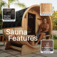 Liatris Rustic Cedar Barrel Sauna with Front Porch Canopy - 2-4 Person
