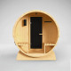 Anémona White Finland Pine Barrel Sauna with Front Porch Canopy - 2-4 Person