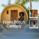 Anémona White Finland Pine Barrel Sauna with Front Porch Canopy - 2-4 Person