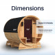 Liatris Rustic Cedar Barrel Sauna with Front Porch Canopy - 5-6 Person