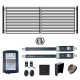 Automated Steel Dual Swing Driveway Gate and Gate Opener Complete Kit – MILAN Style – 12 x 6 Feet - ETL Listed