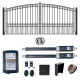 Automated Steel Dual Swing Driveway Gate and Gate Opener Complete Kit – PARIS Style – 12 x 6 Feet - ETL Listed
