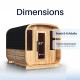 Arnica Rustic Cedar Square Sauna – 6 Person