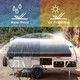 Retractable RV/Patio Awning - 12 x 8 Feet - Black Frame - Black Fade Fabric