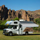 Retractable RV/Patio Awning - 12 x 8 Feet - Black Frame - Black Fade Fabric