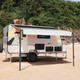 Retractable RV/Patio Awning - 12 x 8 Feet - Black Frame - Black Fade Fabric
