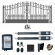 Automated Steel Dual Swing Driveway Gate and Gate Opener Complete Kit – ETL Listed - Venice Style – 12 x 6 Feet