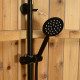 Crescent Curved Rinse Outdoor Shower – Matte Black Finish