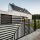 Steel Dual Swing Driveway Gate with Pedestrian Gate – Kyiv Style - 12 ft.