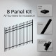 Commercial Grade Steel Fence Kit – Tokyo Style – 8 Panels (8x6 ft.) for Flat and Sloped Installation