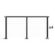 4-Pack Cable Railing Kit - 6 x 3 ft. Sections - 24 ft. Total