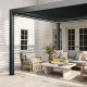 10x12 ft. Powered Aluminum Pergola with LED Lights - Noble Collection