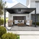 12x13 ft. Powered Aluminum Wall-Mounted Pergola with LED Lights - Galaxy Collection