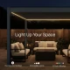 12x13 ft. Powered Aluminum Wall-Mounted Pergola with LED Lights - Galaxy Collection