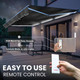 Half Cassette Motorized Retractable LED Luxury Patio Awning - 10 x 8 Feet - Sand