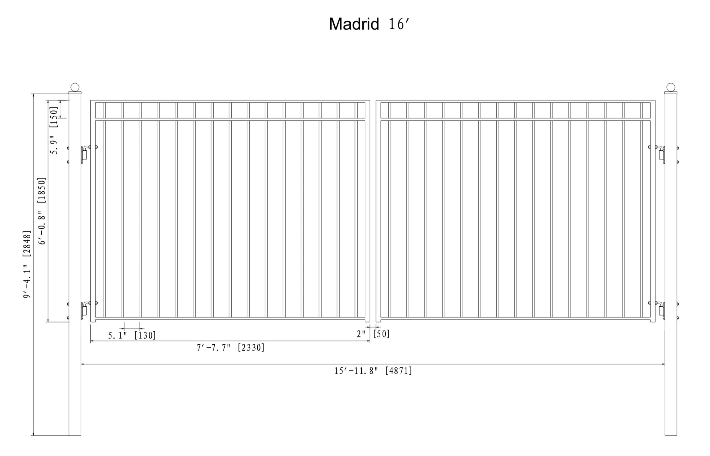 Madrid Style Dual Swing Driveway Gate