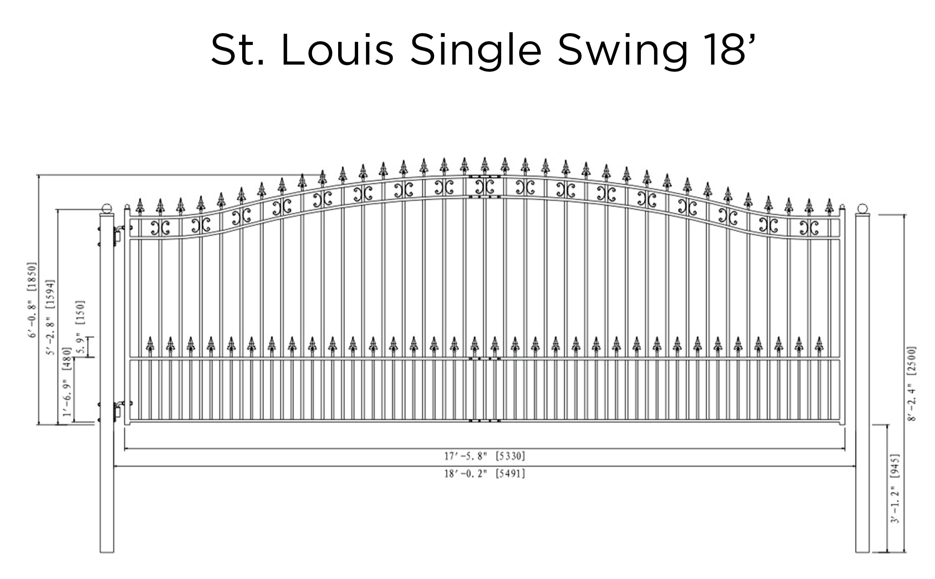 St. Louis Style 18ft Swing Gate