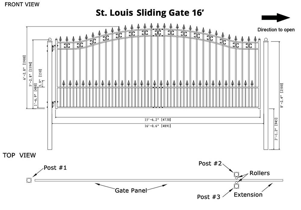 St. Louis gate dimensions