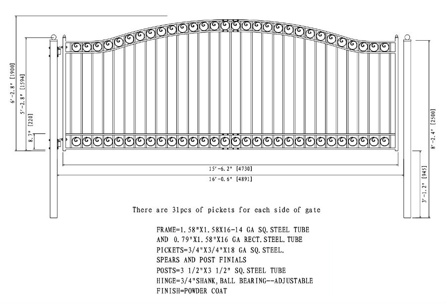 Dublin Style 16ft Swing Gate