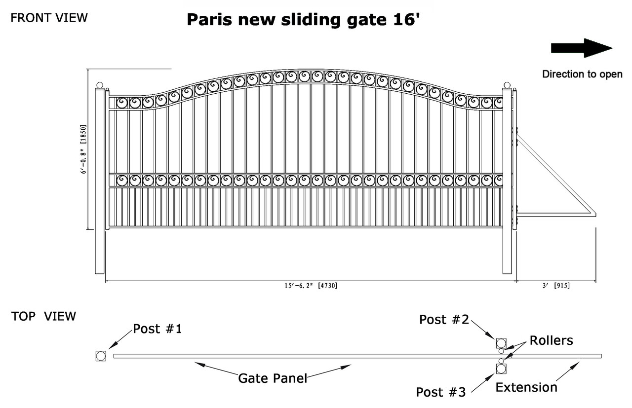 Paris Style Gate Dimensions