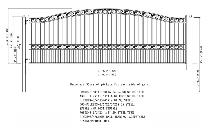 Paris Style 18ft Swing Gate
