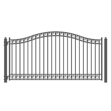 Steel Single Swing Driveway Gate - DUBLIN Style - 12 x 6 Feet