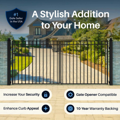 Steel Dual Swing Driveway Gate - MADRID Style - 12 x 6 Feet