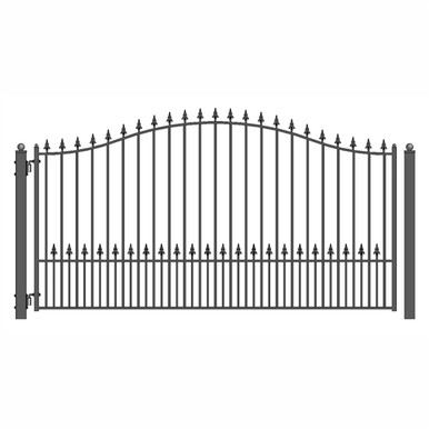 Steel Single Swing Driveway Gate - MUNICH Style - 12 x 6 Feet