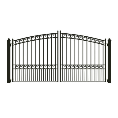 Steel Dual Swing Driveway Gate - PARIS Style - 12 x 6 Feet