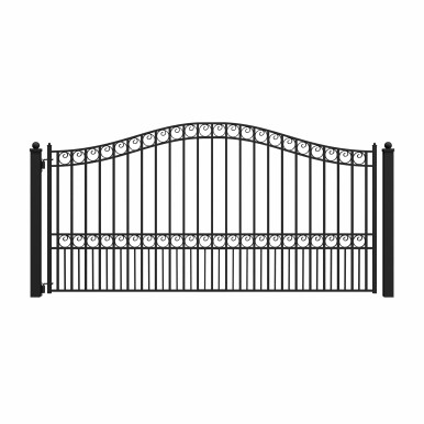 Steel Single Swing Driveway Gate - PARIS Style - 12 x 6 Feet