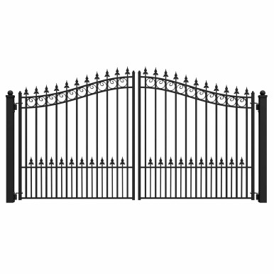 Steel Dual Swing Driveway Gate - PRAGUE Style - 12 x 6 Feet