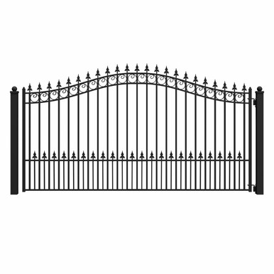 Steel Single Swing Driveway Gate - PRAGUE Style - 12 x 6 Feet