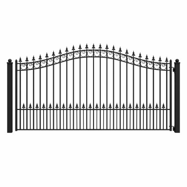 Steel Single Swing Driveway Gate - ST.LOUIS Style - 12 x 6 Feet