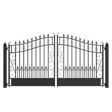 Steel Dual Swing Driveway Gate - VENICE Style - 12 x 6 Feet