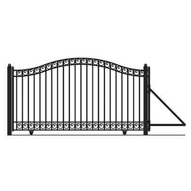 Steel Sliding Driveway Gate - DUBLIN Style - 14 x 6 Feet