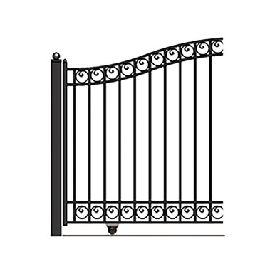 Steel Sliding Driveway Gate - DUBLIN Style - 14 x 6 Feet