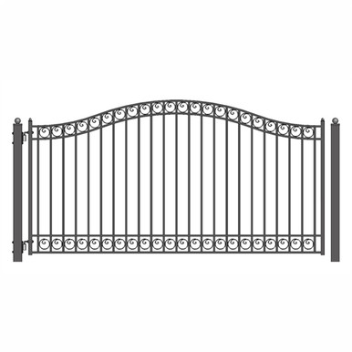 Steel Single Swing Driveway Gate - DUBLIN Style - 14 x 6 Feet