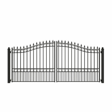 Steel Dual Swing Driveway Gate - LONDON Style - 14 x 6 Feet