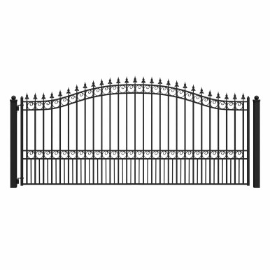 Steel Single Swing Driveway Gate - LONDON Style - 14 x 6 Feet