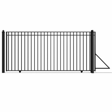 Single Slide Steel Driveway Gate - MADRID Style - 14 x 6 Feet