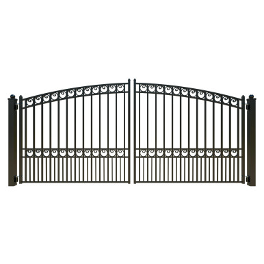 Steel Dual Swing Driveway Gate - PARIS Style - 14 x 6 Feet