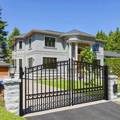 Steel Dual Swing Driveway Gate - PARIS Style - 14 x 6 Feet