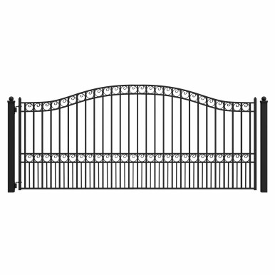 Steel Single Swing Driveway Gate - PARIS Style - 14 x 6 Feet