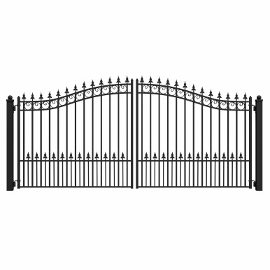 Steel Dual Swing Driveway Gate - PRAGUE Style - 14 x 6 Feet