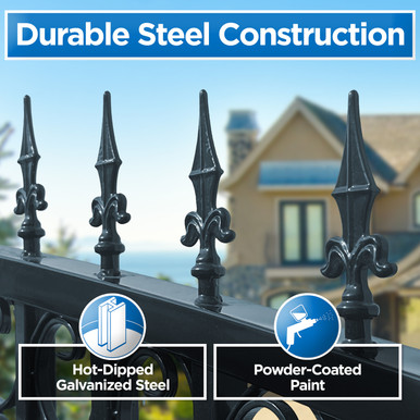 Steel Sliding Driveway Gate - ST.LOUIS Style - 14 x 6 Feet