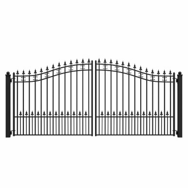 Steel Dual Swing Driveway Gate - ST.LOUIS Style - 14 x 6 Feet